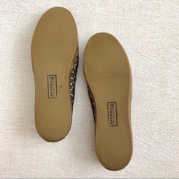 Sperry Top Slider Glitter Cheetah Print Boat Shoes - Picture 4 of 6